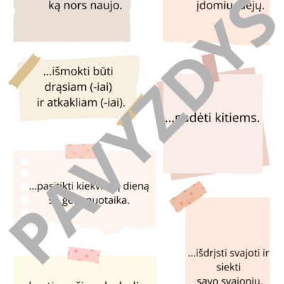 Palinkėjimų kortelės – pasitikti kiekvieną dieną su gera nuotaika.