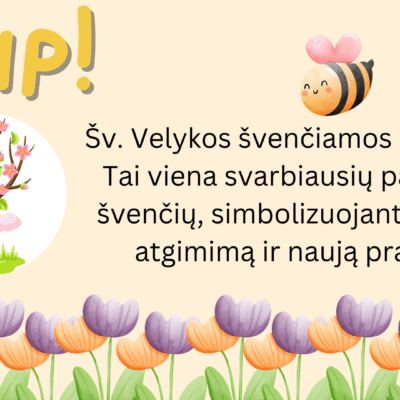 Linksmo šv. Velykų rytmečio PDF skaidrės vaikams