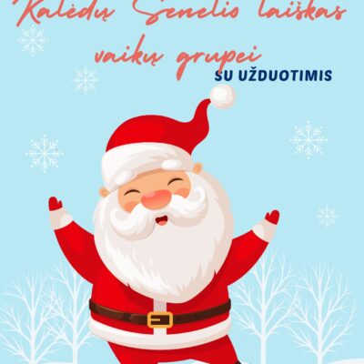 Kalėdų Senelio laiškas vaikų grupei su smagiomis užduotimis – šilta ir stebuklinga priemonė, kuri įtraukia vaikus į kalėdinį laukimą. Lavina kūrybiškumą, mąstymą ir gerumą. Tinka 4–7 metų vaikams, spausdinamas PDF formatu.