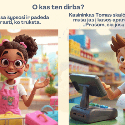 Skaidrės „Keliaukime į prekybos centrą".