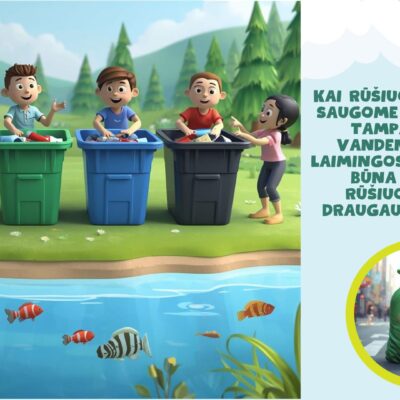 „Šiukšliuko nuotykiai“ – edukacinės skaidrės apie rūšiavimą vaikams.