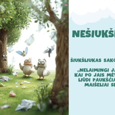 „Šiukšliuko nuotykiai“ – edukacinės skaidrės apie rūšiavimą vaikams.