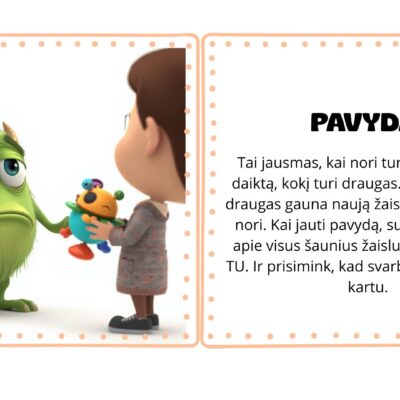 „Emocijų monstriukai“ – 30 jausmų kortelių rinkinys, padedantis vaikams pažinti emocijas suprantamai ir žaismingai!