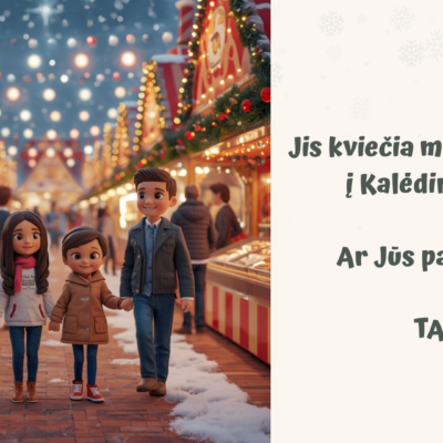 Kalėdinės mugės teminei veiklai skirtos skaidrės, supažindinančios vaikus su šventine mugės veikla, įtraukiant kūrybos ir sensorines veiklas.