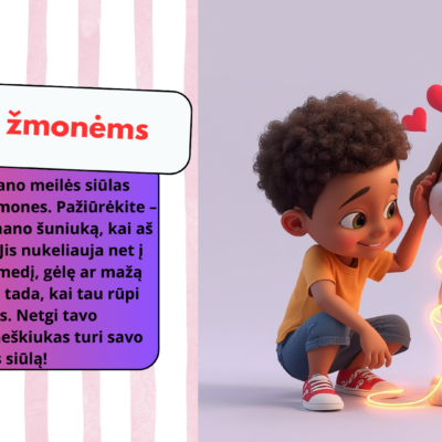 Skaidrių rinkinys ir praktinė veikla, padėsianti vaikams paaiškinti, kas iš tikrųjų yra meilė, draugystė ir ryšys. Puikiai tinka šv. Valentino dienai.