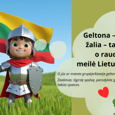 Skaidrės. Vasario 16-osios pažinimo kelionė vaikams per žaidimą ir vaizduotę „Žaidžiame Lietuvą: Geltona, Žalia, Raudona!“