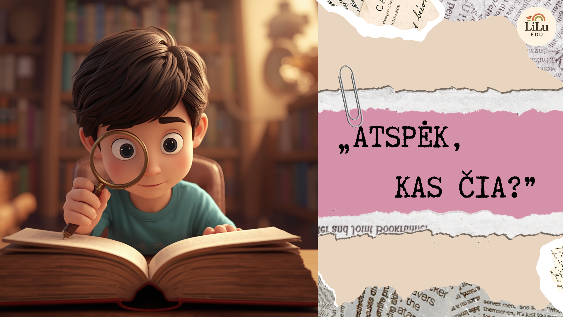„ATSPĖK, KAS ČIA?“ – žaidybinė ugdomoji priemonė vaikams, skirta kalbiniams gebėjimams, dėmesiui ir mąstymui lavinti.
