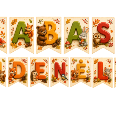 Užrašas „Labas, rudenėli!"