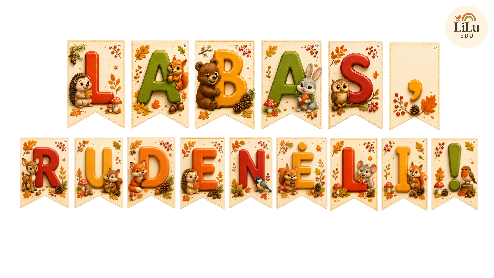 Užrašas „Labas, rudenėli!"