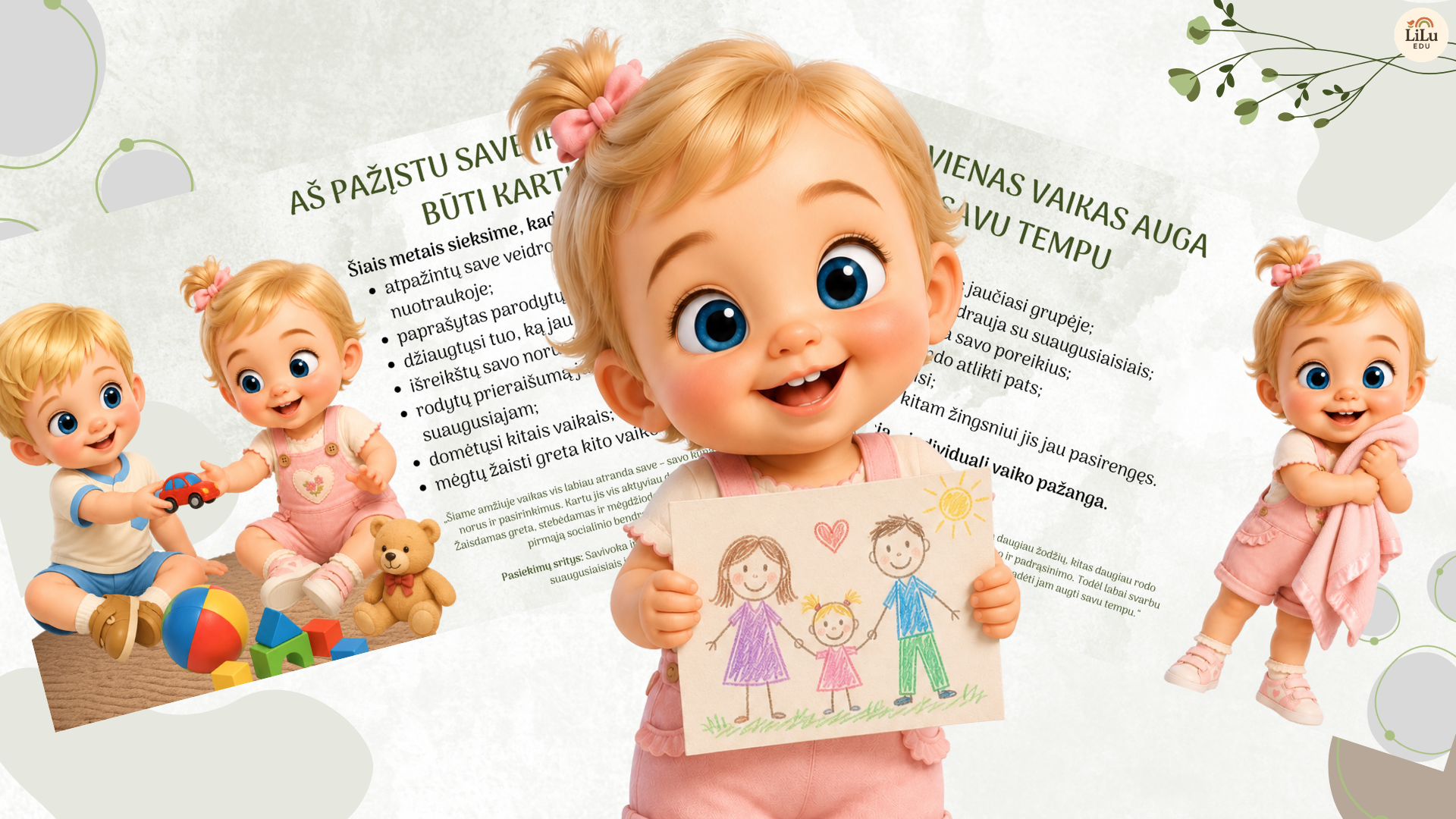 1-2 metų vaikų ugdymosi siekiai – 24 skaidrių pristatymas tėvų susirinkimui, parengtas remiantis Ikimokyklinio ugdymo programos gairėmis.