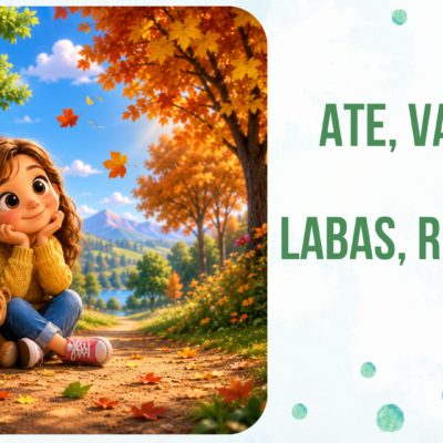Skaidrės „Ate, vasara! Labas, rudenėli!“ 3–6 metų vaikams apie vasaros prisiminimus ir rudens požymius.