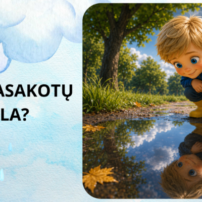 Skaidrės „Ką papasakotų bala?“ – pažintinė istorija vaikams su Herkumi apie lietaus balą, atspindžius, pėdsakus, vandens judėjimą, plūduriavimą ir balos pokyčius.