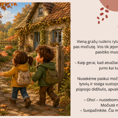 PDF priemonė vaikams „Ponas Moliūgas“ su 3D iliustracijomis apie moliūgo augimo kelią nuo sėklos iki rudens moliūgo, jo panaudojimą maistui, puošybai ir kūrybai.