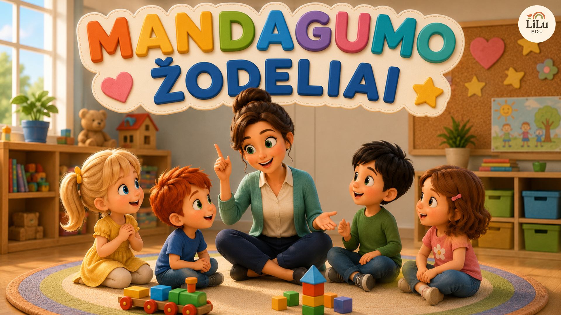 Mandagumo žodeliai vaikams – 21 iliustruota PDF skaidrė apie pasisveikinimą, prašymą, padėką, atsiprašymą ir atsisveikinimą.